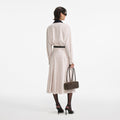 Cream Twill Contrast Collar Midi Dress