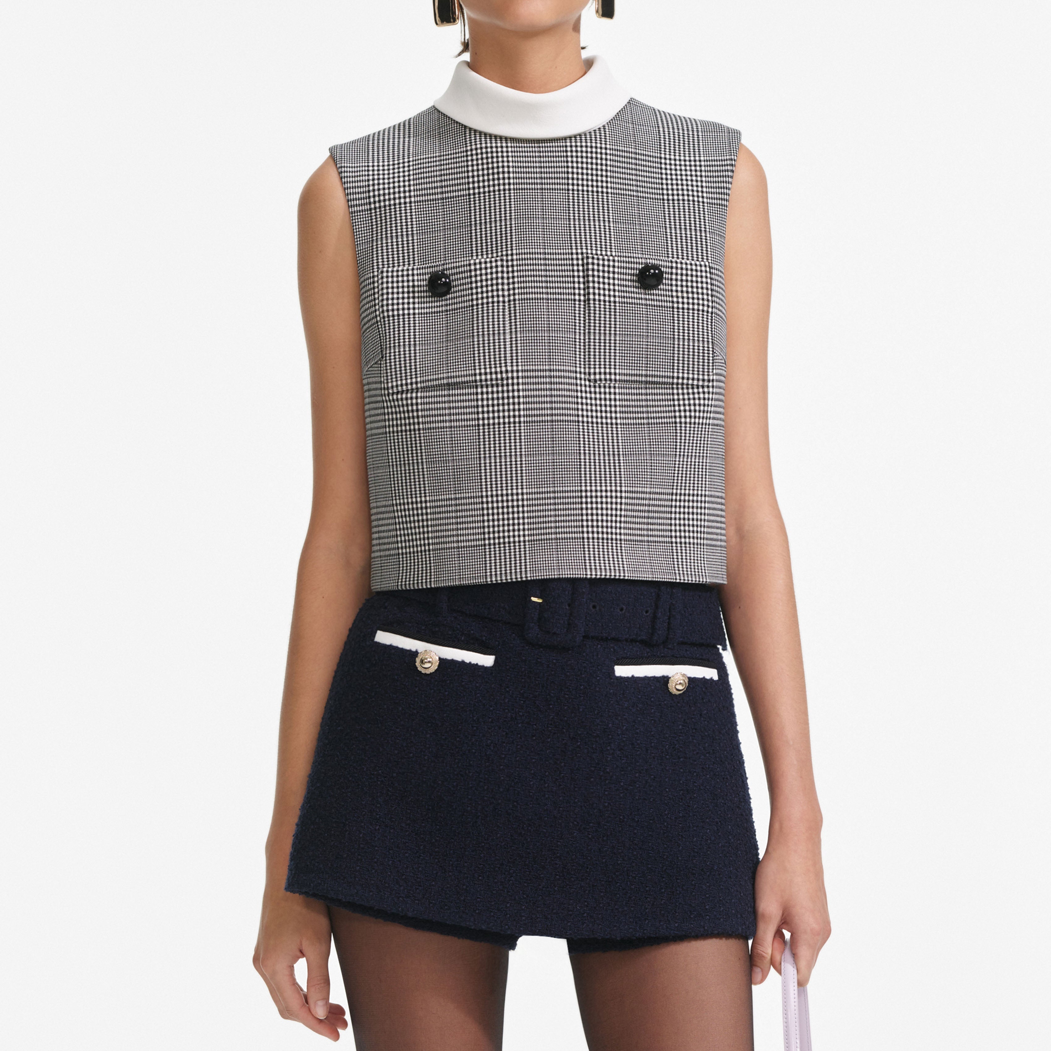 Navy Boucle Skort