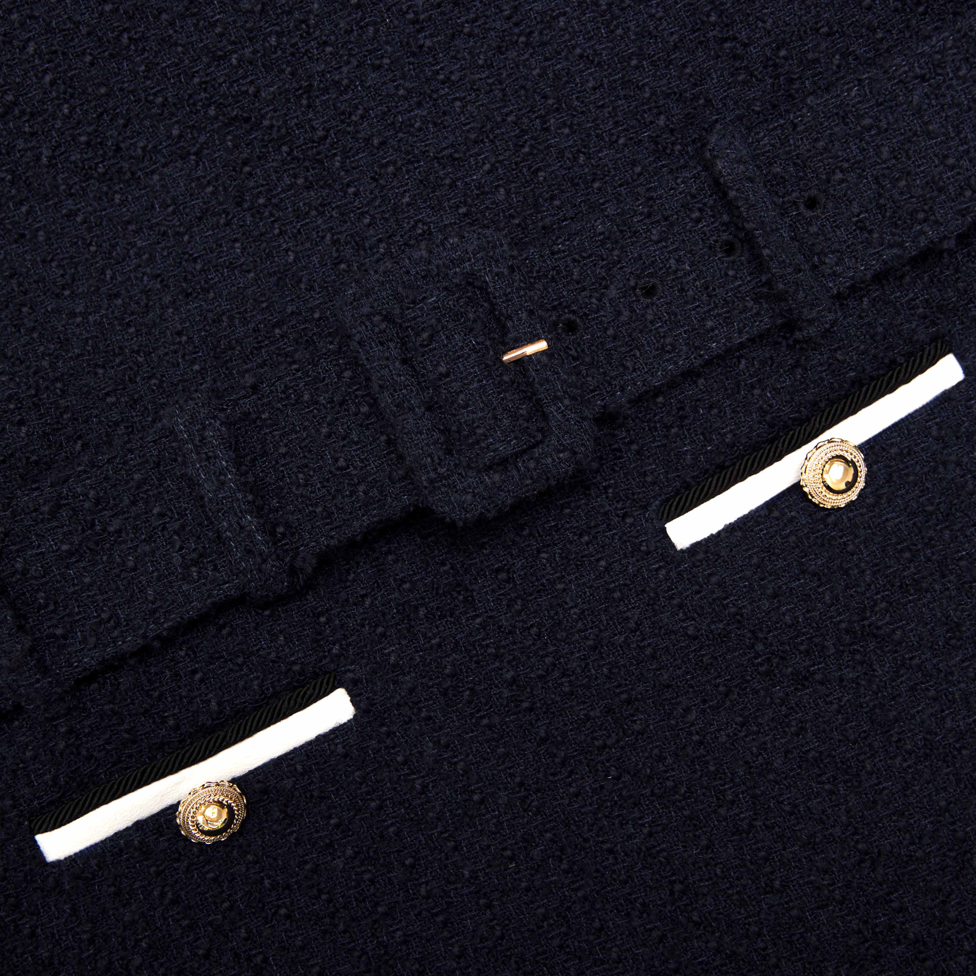 Navy Boucle Mini Dress