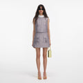 Grey Taffeta Top
