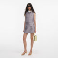 Grey Taffeta Top