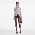 Grey Stripe Rib Knit Top