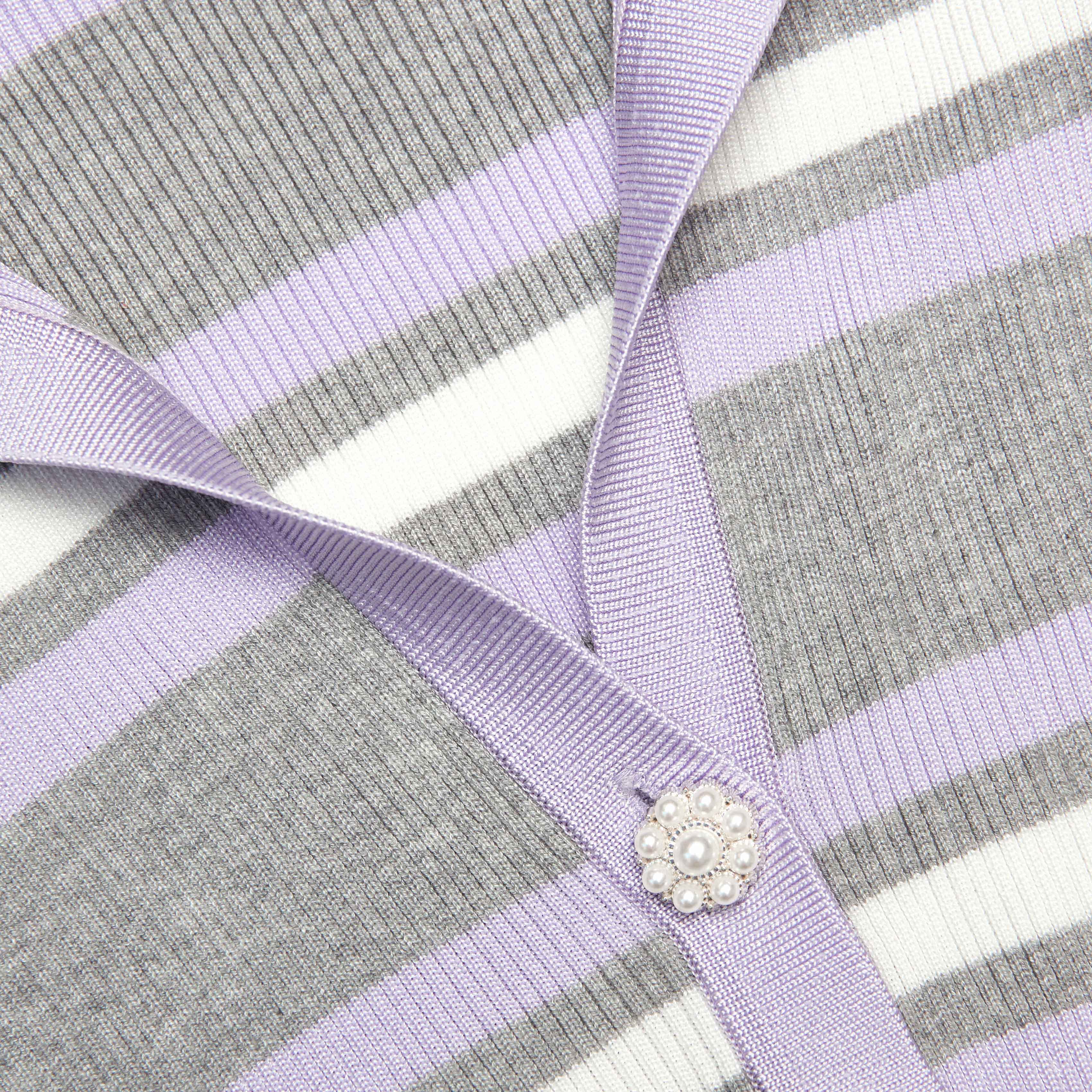 Grey Stripe Rib Knit Top