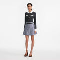 Grey Contrast Collar Cardigan