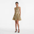 Gold Fil Coupe Mini Dress