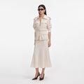 Cream Twill Midi Dress