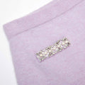 Lilac Crystal Trim Knit Skirt
