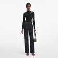 Black Cut Out Viscose Knit Top