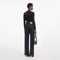 Black Cut Out Viscose Knit Top
