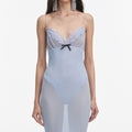 Blue Strappy Georgette Maxi Dress