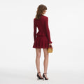 Burgundy Pointelle Knit Mini Dress