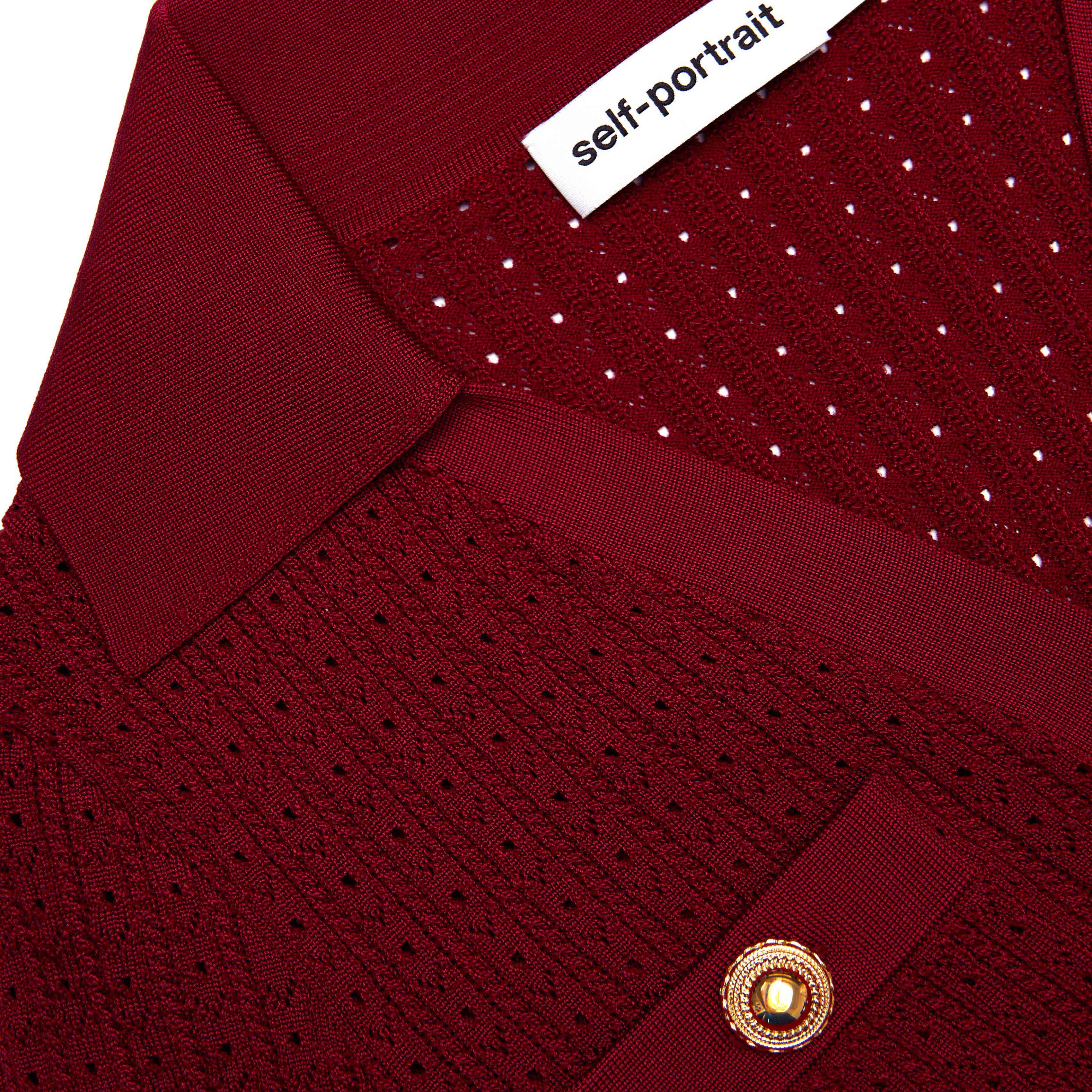 Burgundy Pointelle Knit Mini Dress