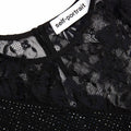 Black Rhinestone Lace Sleeve Top