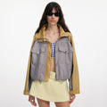 Grey Nylon Cropped Windbreaker