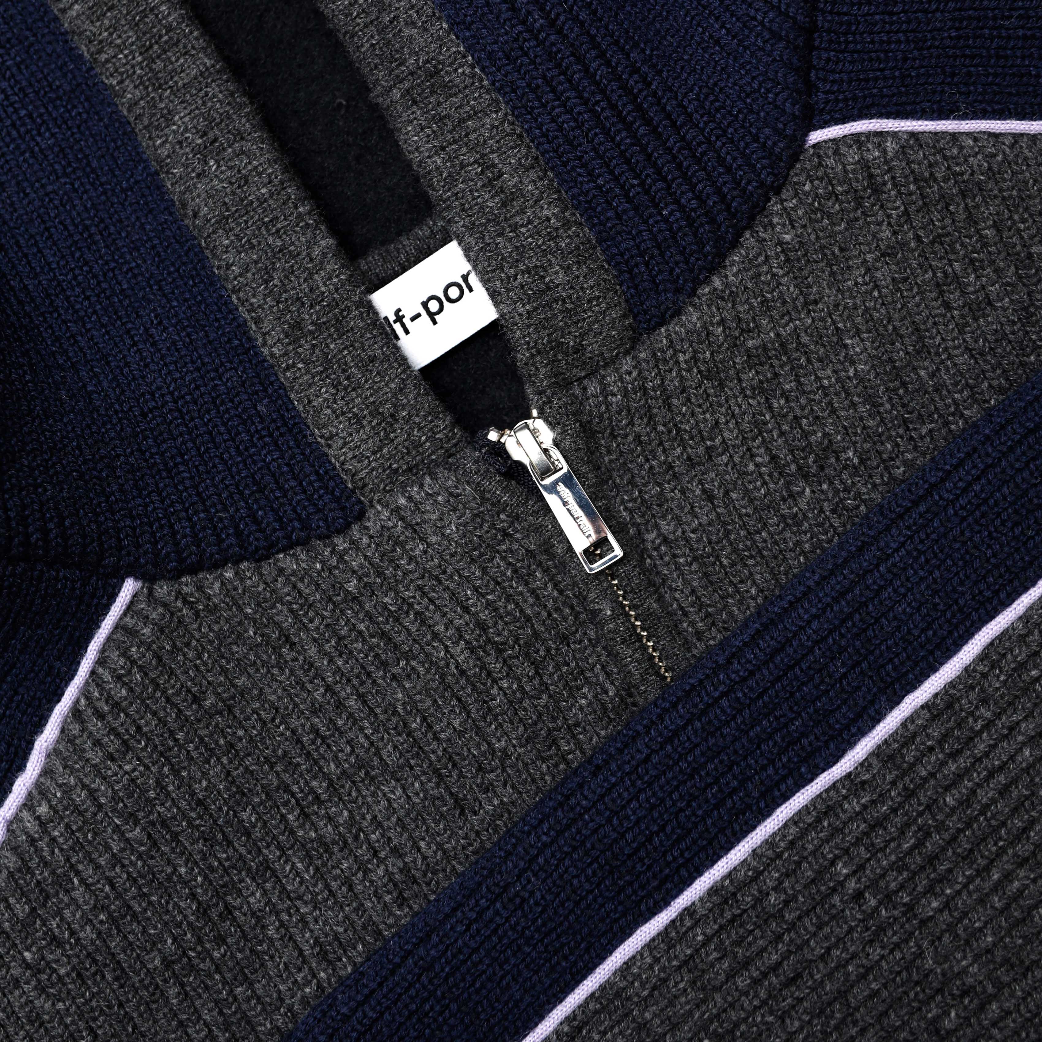 Grey Ribbed Knit Hoodie