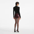 Burgundy Leather Shorts