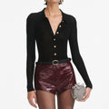 Black Viscose Knit Bodysuit