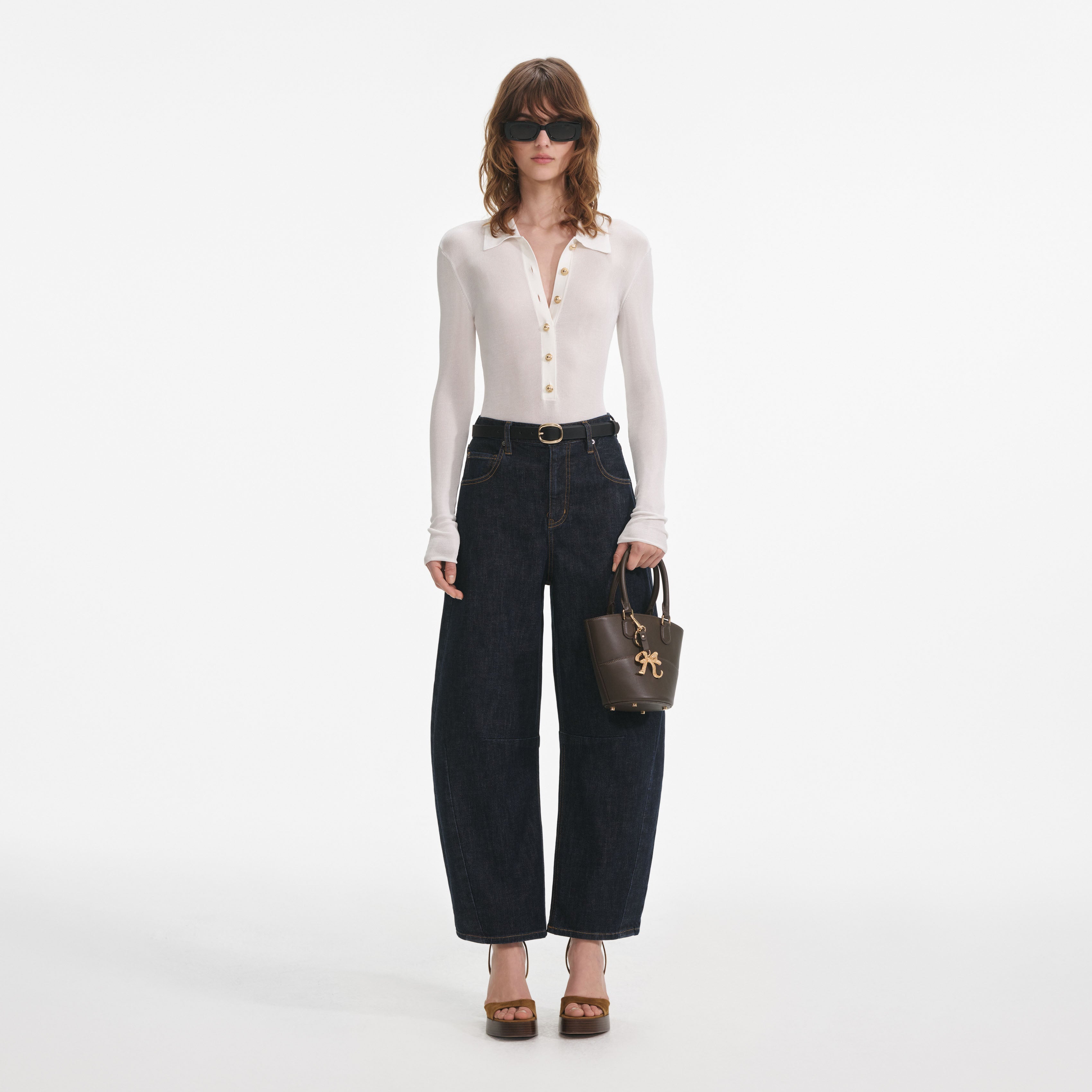 White Viscose Knit Bodysuit