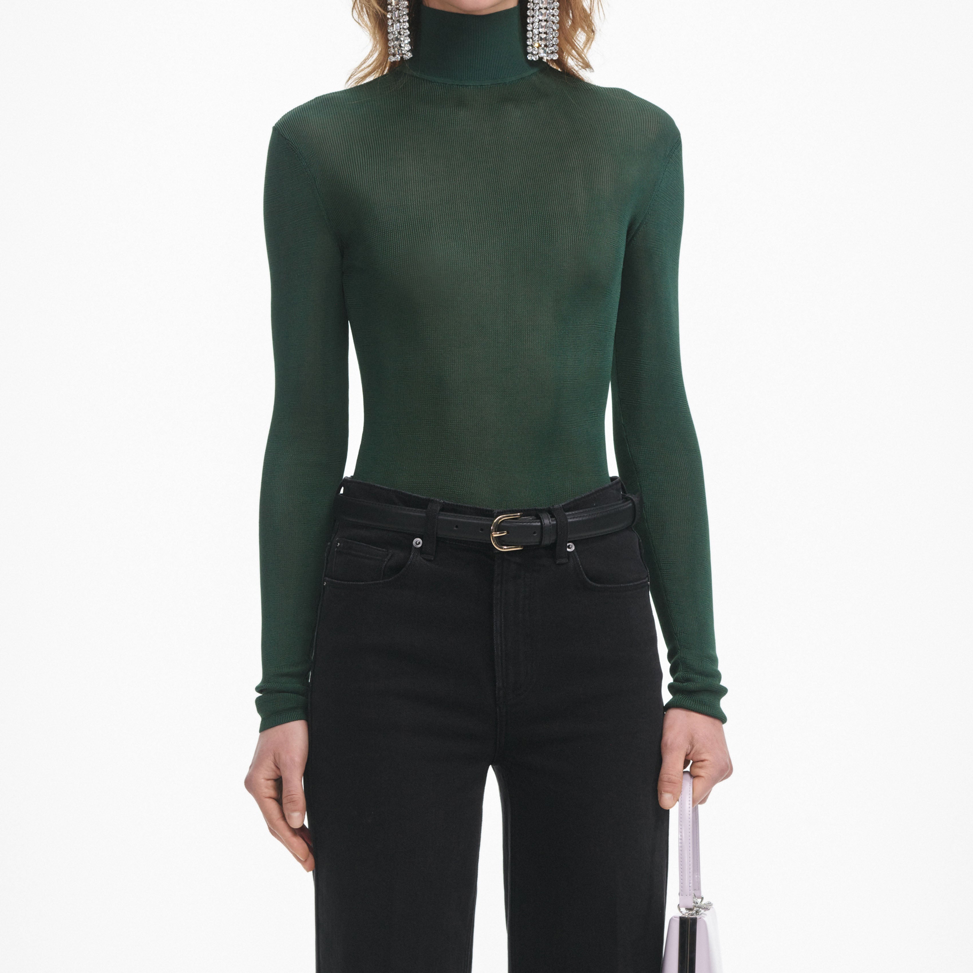 Green Viscose Knit Top