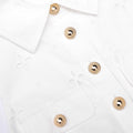 White Cotton Broderie Collared Midi Dress