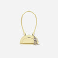 Yellow Leather Mini Shoulder Bag With Charm