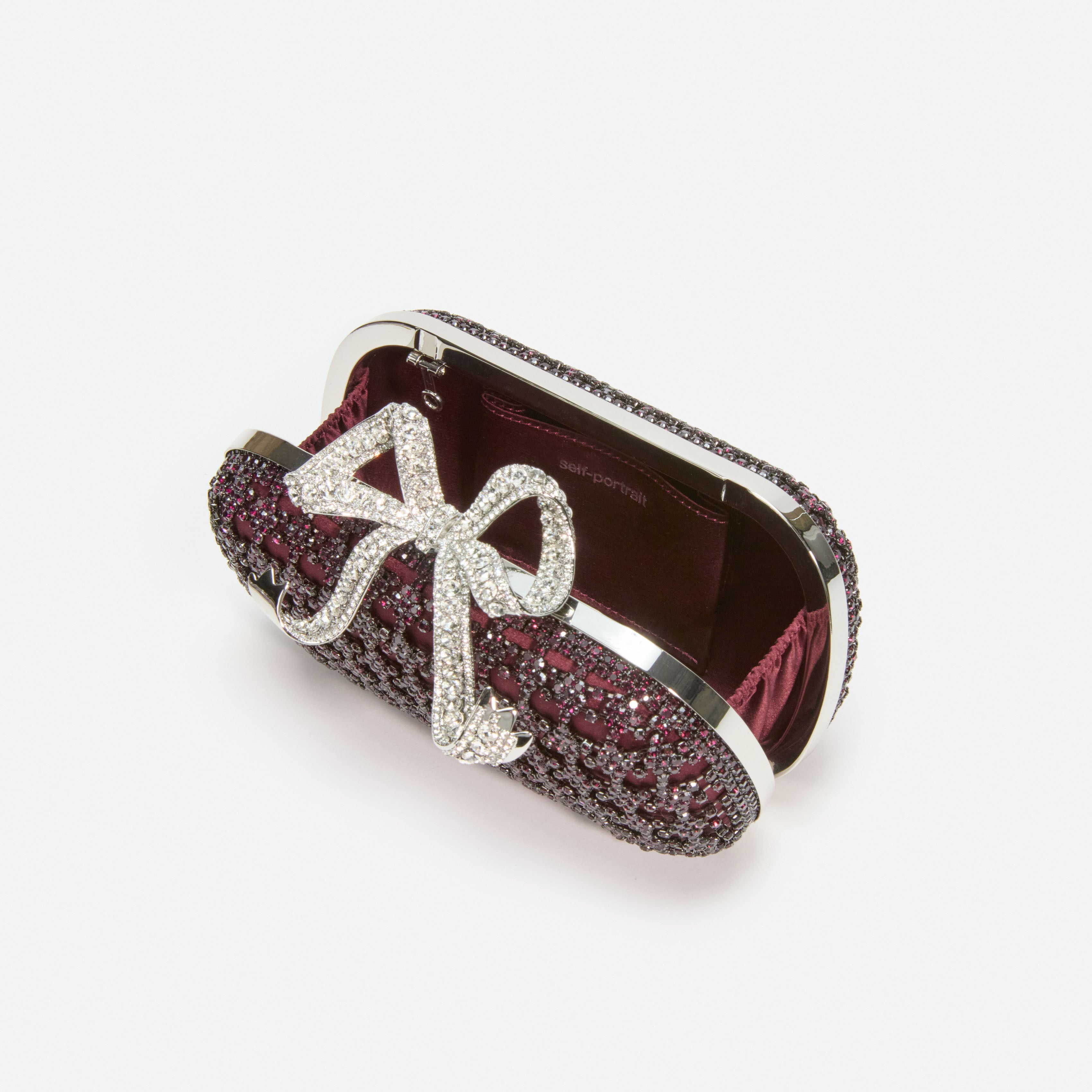 Burgundy Chainmail Clutch Bag