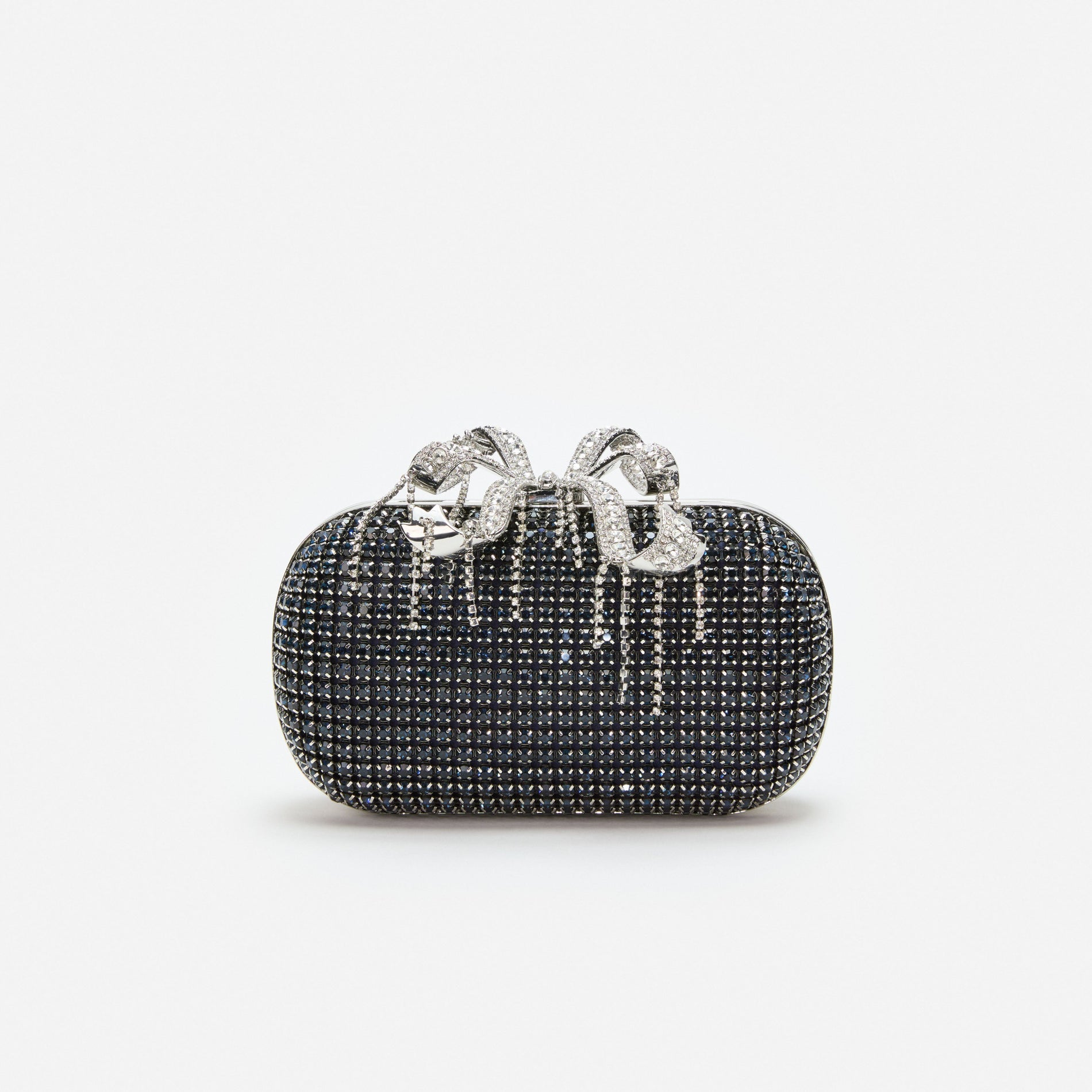 Navy Chainmail Clutch Bag