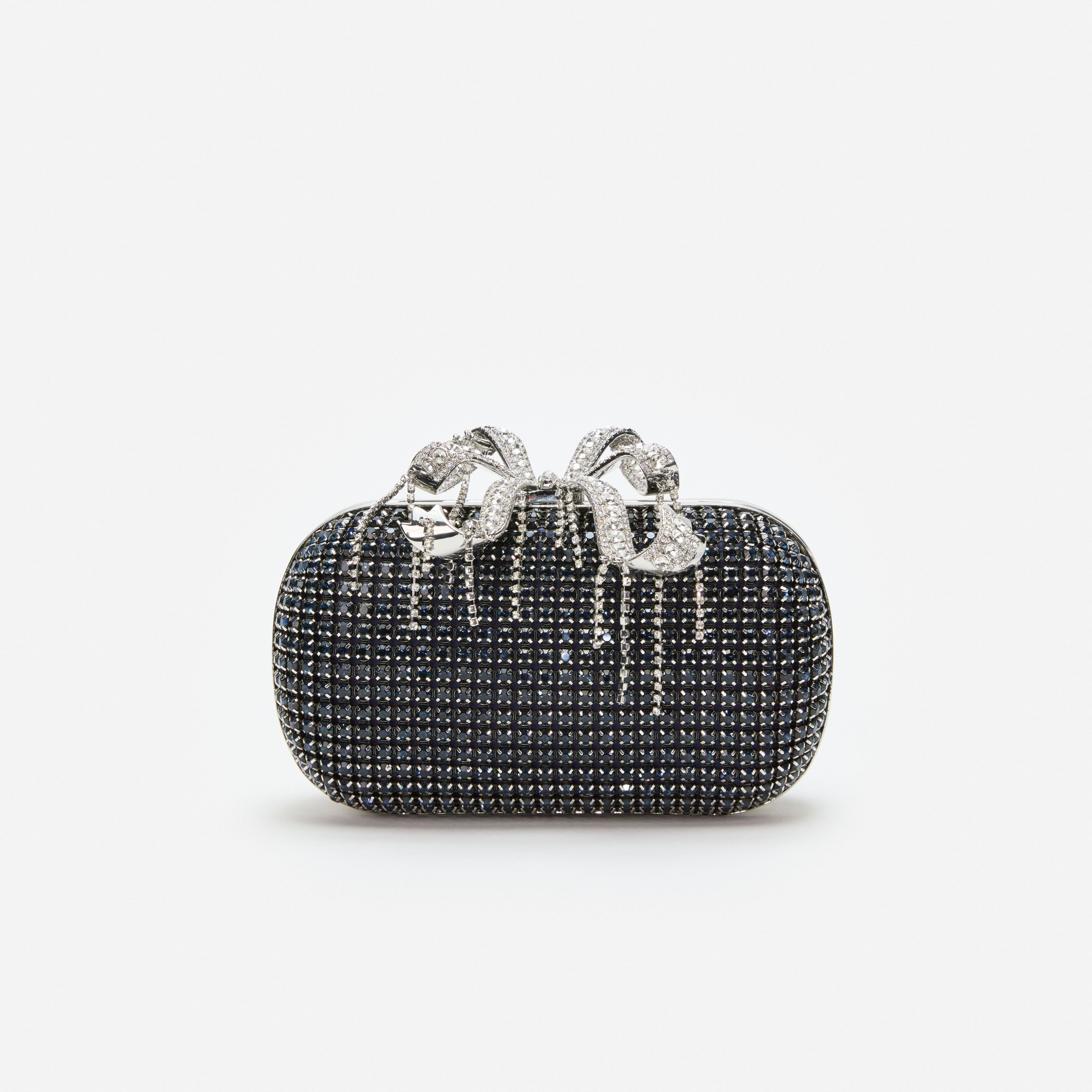 Navy Chainmail Clutch Bag