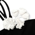 Black Crochet Flower Bikini Top