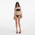 Black Crochet Flower Bikini Bottoms