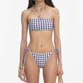 Navy Gingham Bikini Top