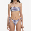 Navy Gingham Bikini Top