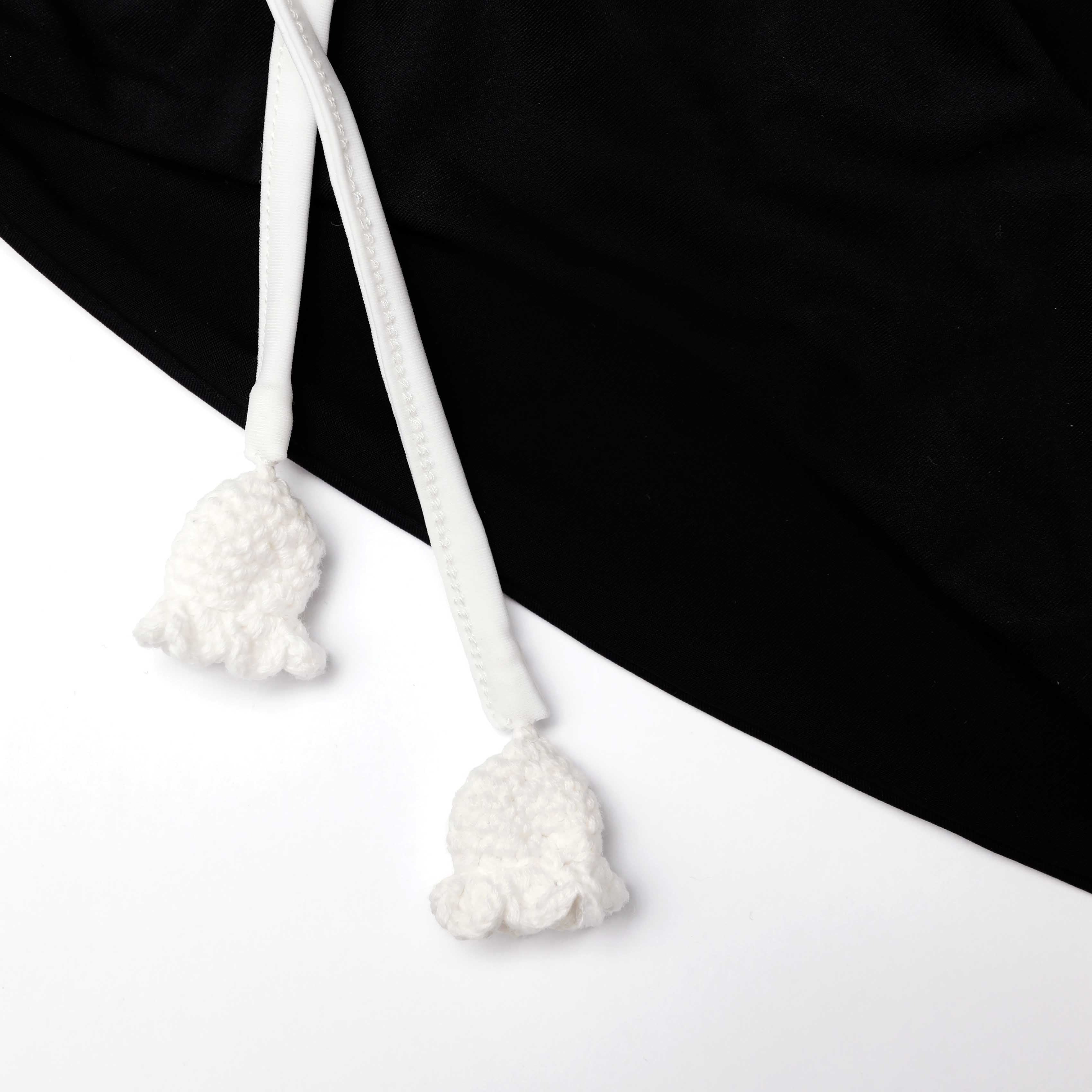 Black Crochet Flower Bikini Bottoms