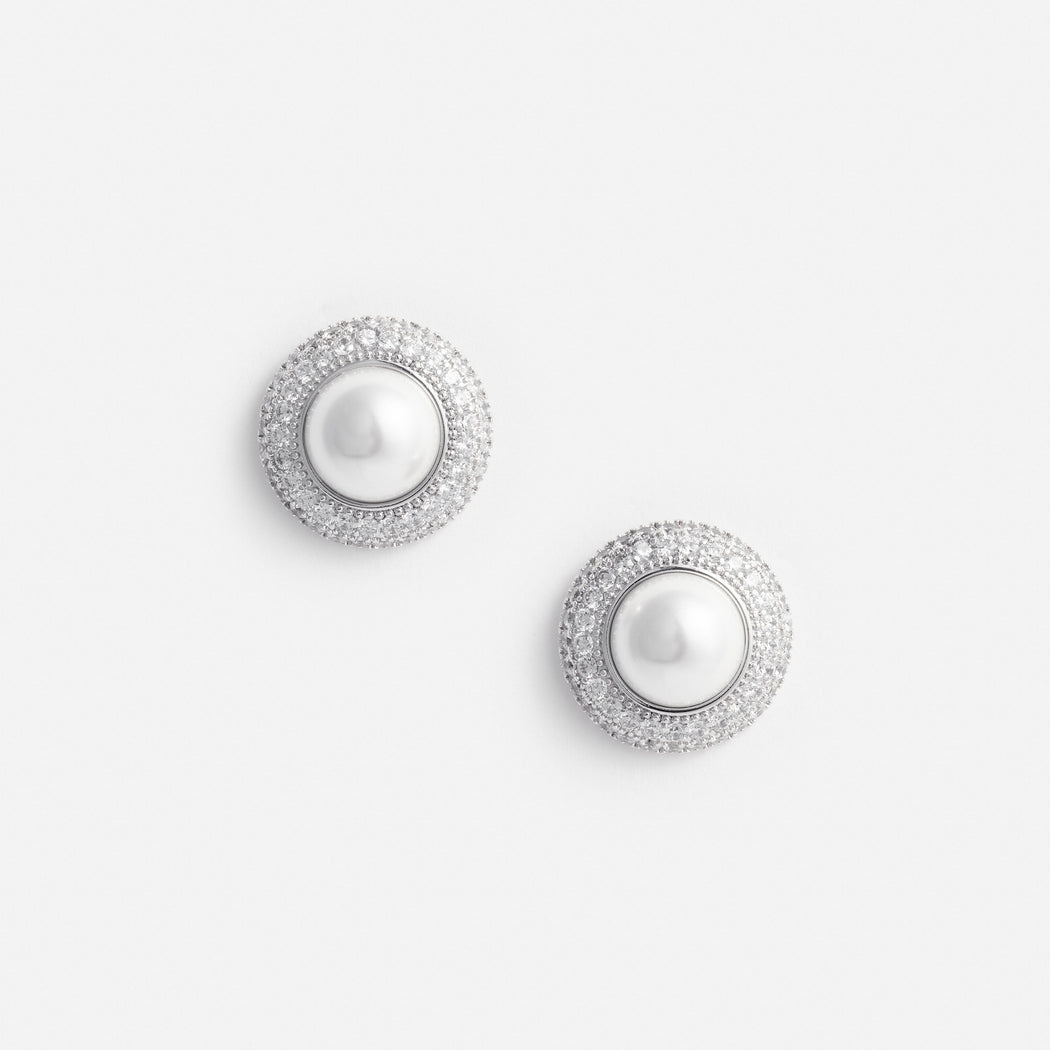 Small Crystal Pearl Earrings