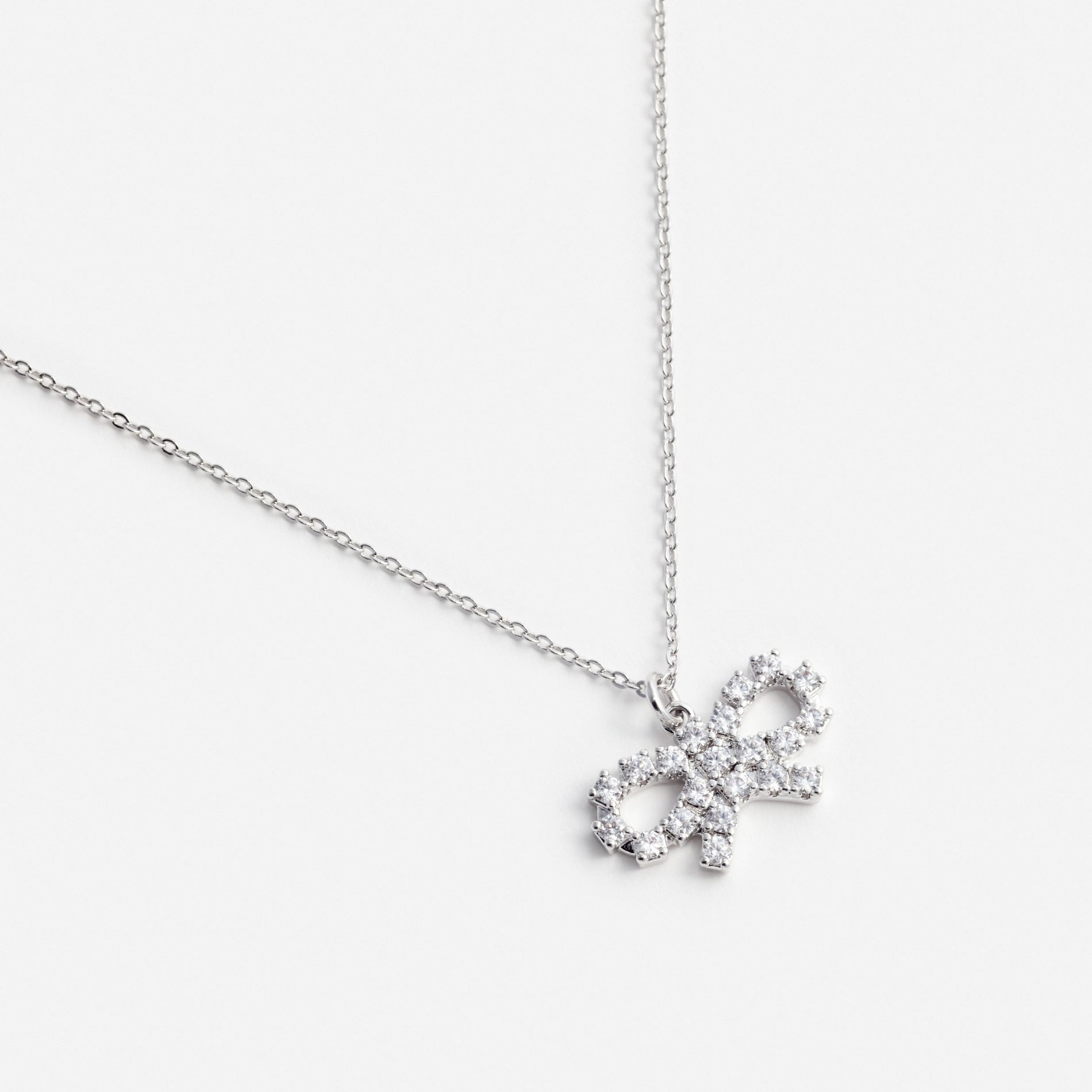Micro Crystal Bow Necklace