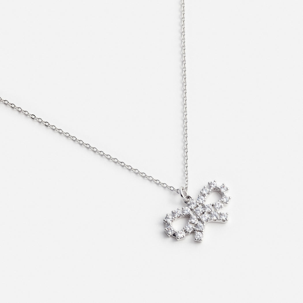Micro Crystal Bow Necklace