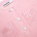 Pink Bow Crochet Knit Dress