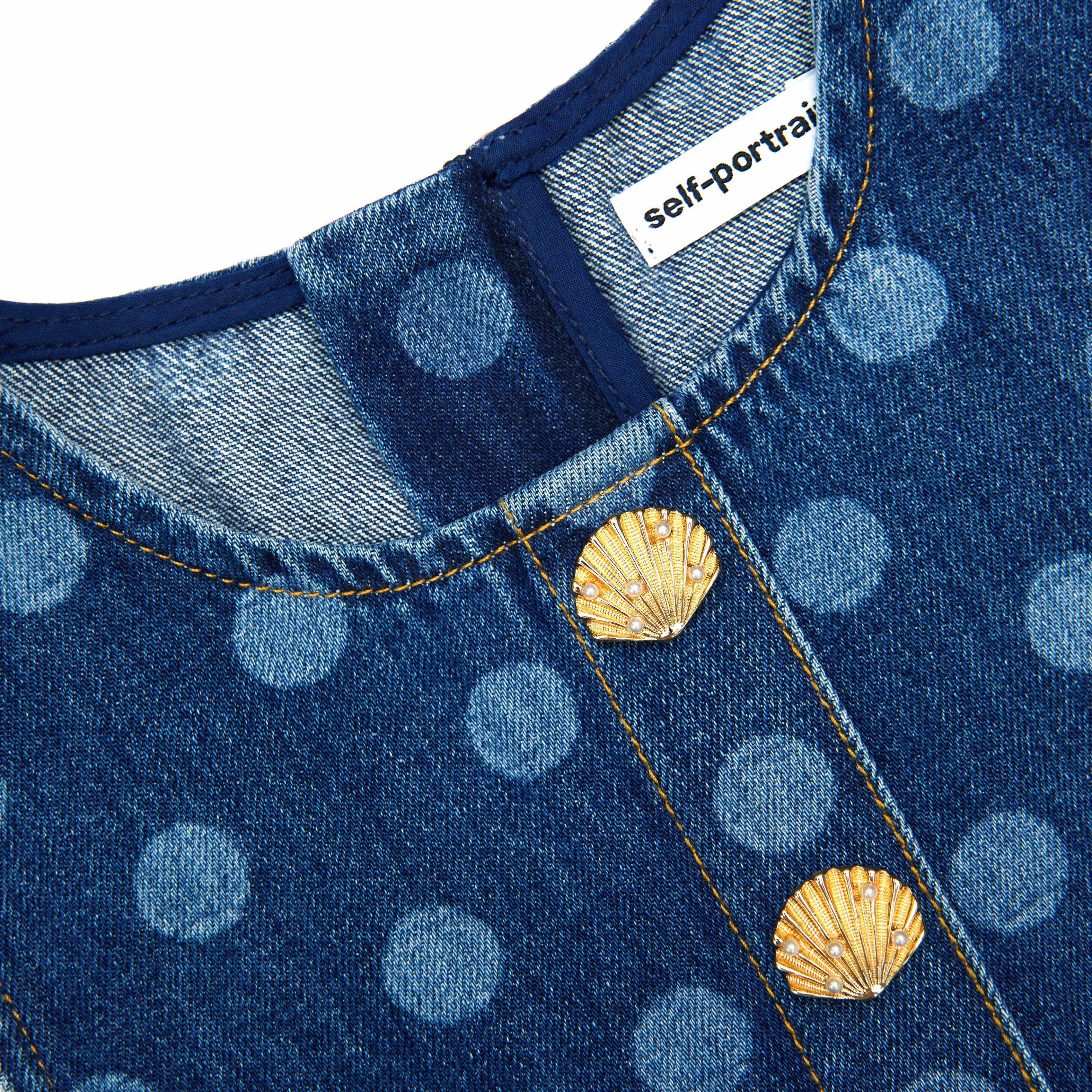 Polka Dot Denim Dress