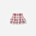 Burgundy Check Knit Skirt