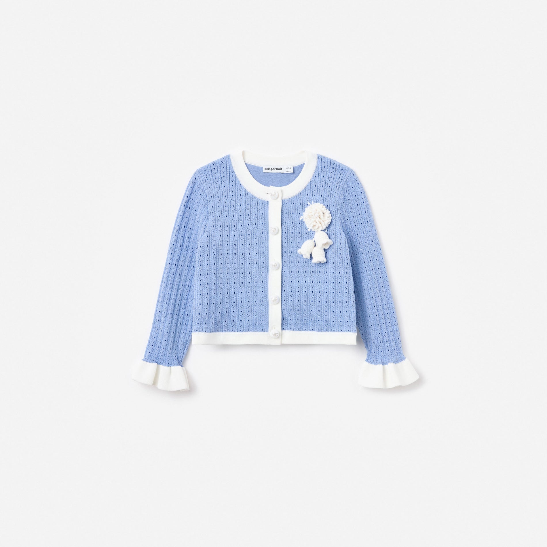 Blue Pointelle Cardigan