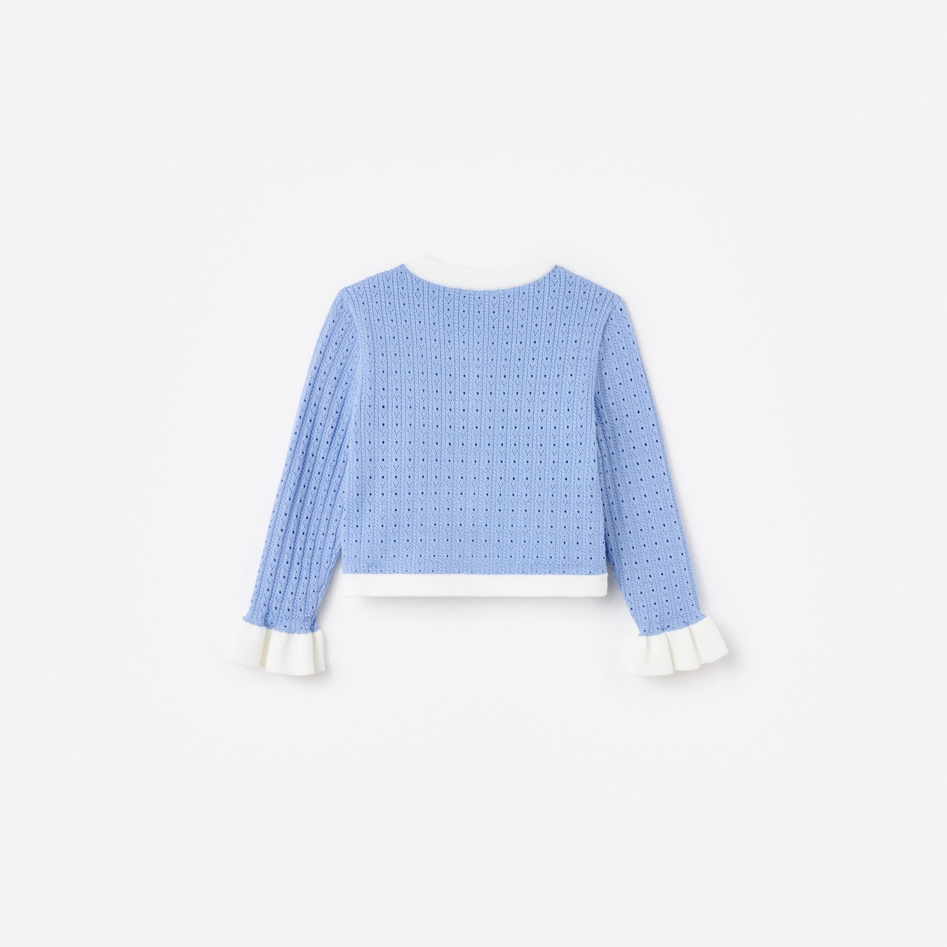 Blue Pointelle Cardigan