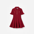 Burgundy Pointelle Knit Dress