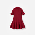 Burgundy Pointelle Knit Dress