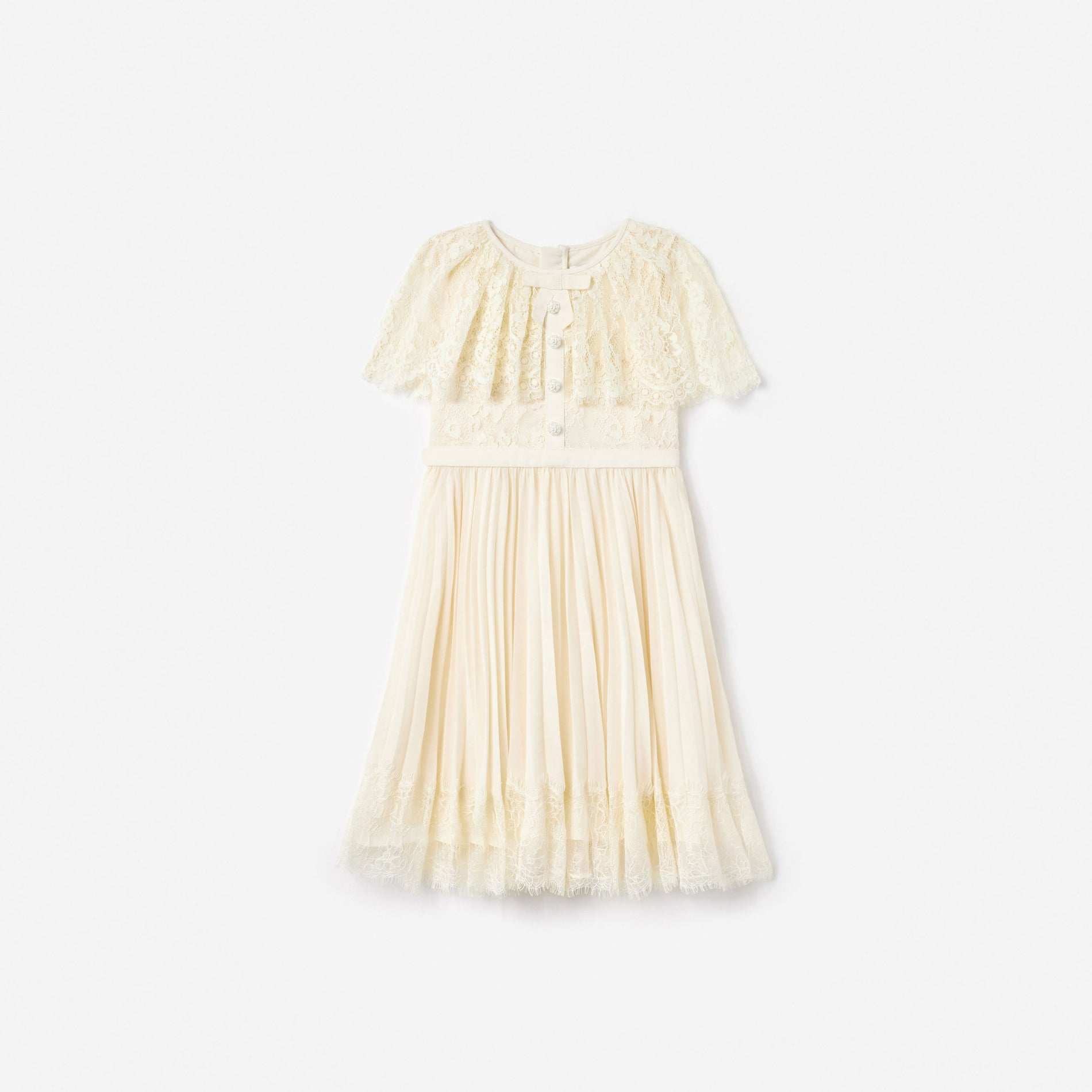 Cream Lace Cape Dress