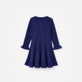Navy Pointelle Knit Dress