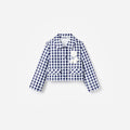 Navy Gingham Taffeta Jacket