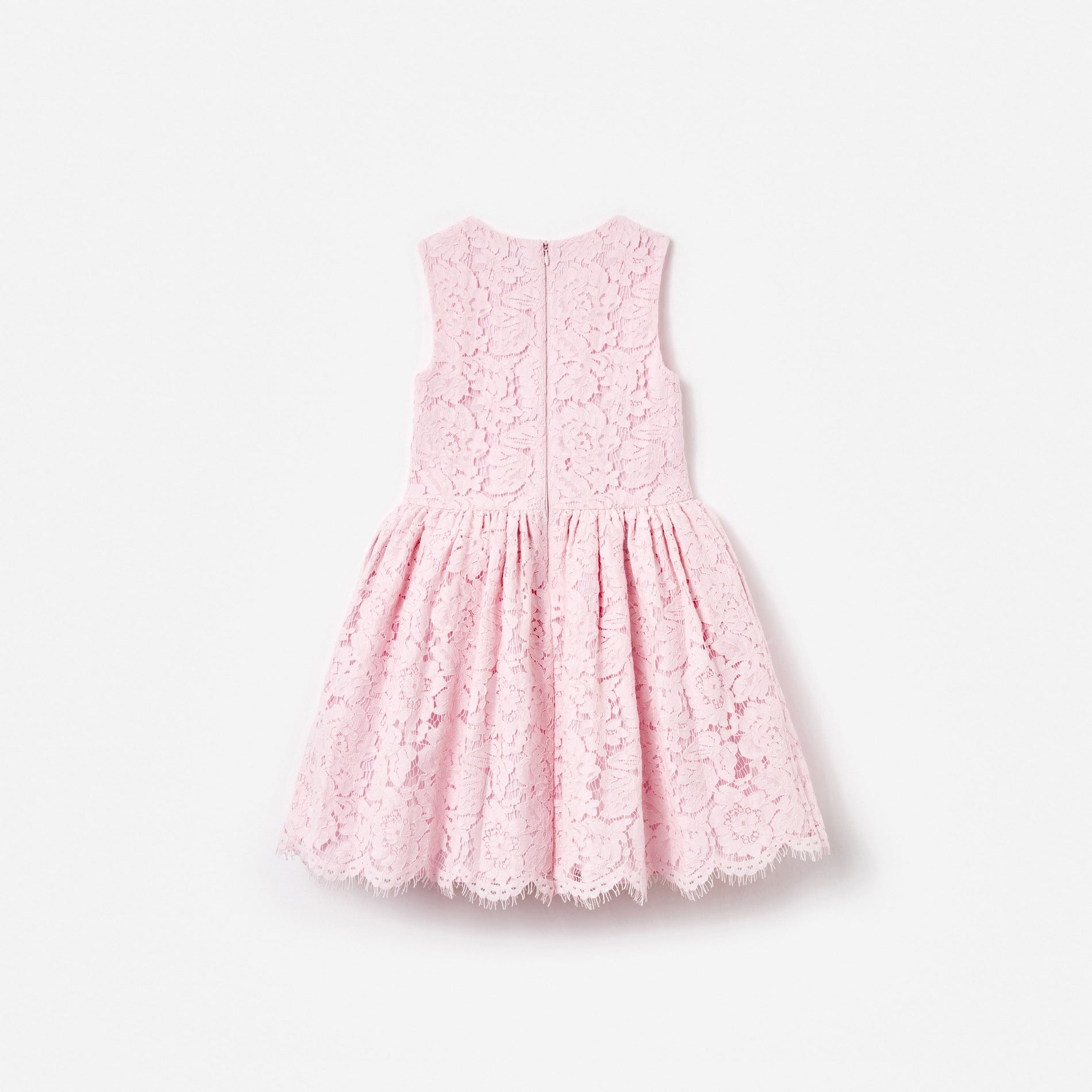 Pink Sleeveless Lace Dress