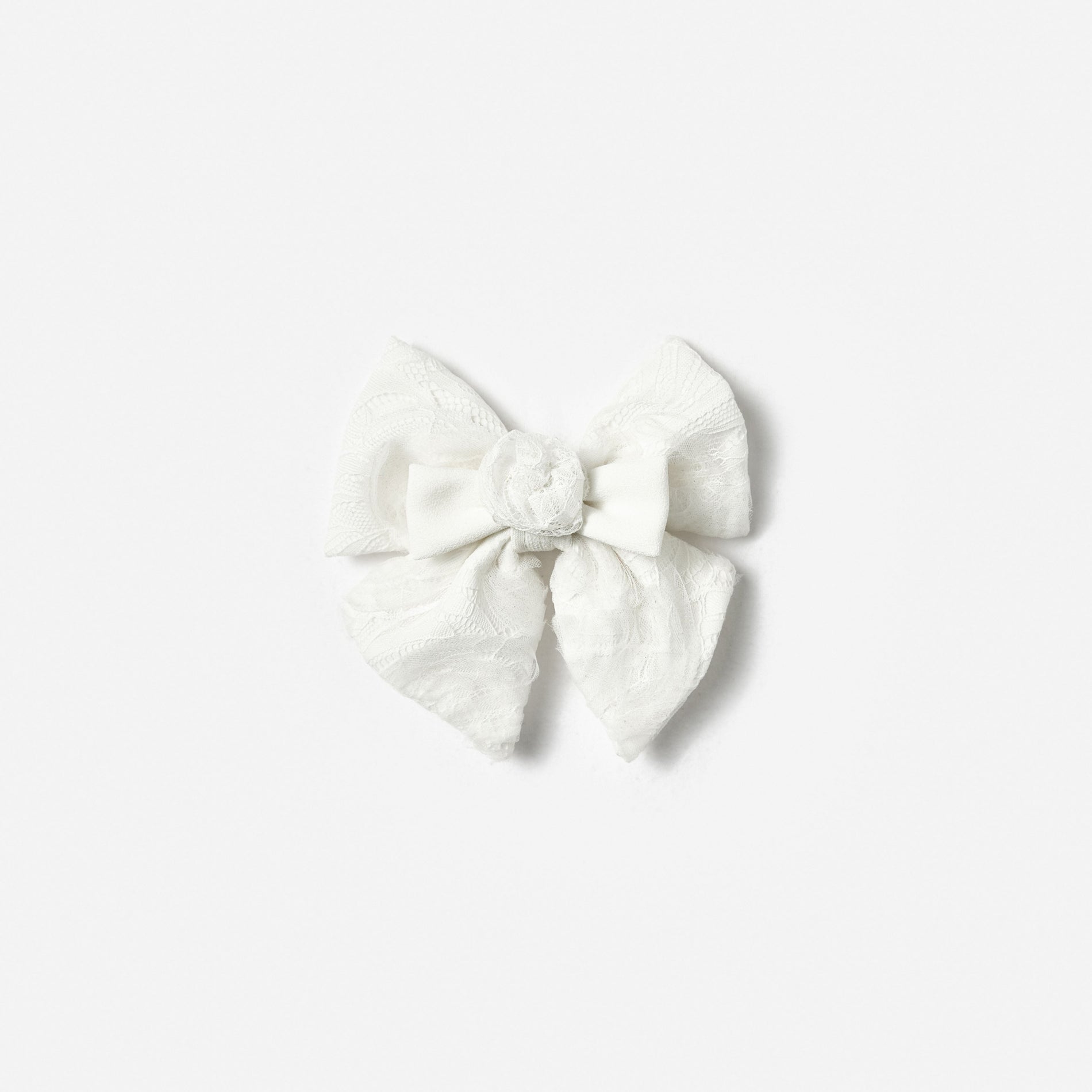 White Lace Hair Bow