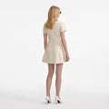 Cream Collared Denim Mini Dress