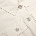 Cream Collared Denim Mini Dress